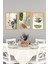 🌿 Soyut Yeşil Bitkiler ve Formlar 3’lü Uv Baskılı Mdf Tablo Seti CRVS1043 13 x 17 5