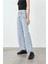 1001 Gri Kar Yüksek Bel Kadın Palazzo Denim Pantolon – Düz Kesim, Bol Paça, Premium Pamuklu Kumaş 4