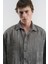 Oversıze Efektli Kadife Antrasit Gömlek 1