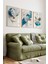 🌊 3'lü Çerçeveli Modern Yaprak ve Dalga Temalı Tablo Seti – Uv Baskılı, Mdf Zeminli🎨 CRV1028 23 x 32 1