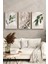 🌸3’lü Çerçeveli Beyaz Çiçek ve Yaprak Temalı Modern Tablo Seti – Uv Baskılı, Mdf Zeminli 🌿 CRV1034 23 x 32 5