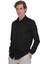 Siyah Slim Fit Slim Yaka Pamuklu Uzun Kollu Gömlek 3