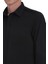 Siyah Slim Fit Slim Yaka Pamuklu Uzun Kollu Gömlek 4