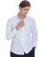Beyaz Slim Fit Slim Yaka Pamuklu Uzun Kollu Gömlek 3
