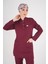 Bordo Renk Sakura Model Tesettür Doktor Hemşire Scrubs Üniforma Takımı 2