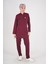 Bordo Renk Sakura Model Tesettür Doktor Hemşire Scrubs Üniforma Takımı 3