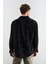 Oversıze Dökümlü Kadife Siyah Gömlek 2