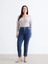 Lcwaıkıkı Classic Indigo Beli Lastikli Slim Mom Kadın Jean Pantolon 1