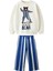 Erkek Çocuk Baskılı 3 Iplik Kumaş Kanvas Pantolonlu Pamuklu Alt Üst Takım 1