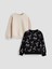 Lcw Kids Bej Bisiklet Yaka Kız Çocuk Sweatshirt 2'li 1