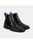 Kadın Mavi Astar Detaylı Siyah Chelsea Deri Bot 2