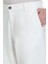 Beyaz Regular Fit 5 Cep 100% Pamuk Kot Pantolon 4