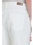 Beyaz Regular Fit 5 Cep 100% Pamuk Kot Pantolon 5