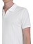 Beyaz Regular Fit Apaş Yaka Pamuklu Tişört 4