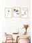 🖼️ Siyah Beyaz Minimal Çiçek ve Dal Temalı 3'lü Çerçeve Görünümlü Tablo Seti 🌟 CRVS1103 13 x 17 4