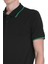 Siyah Regular Fit Polo Yaka Pamuklu Rayon Tişört 4