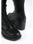 Alda Bağcıklı Ortopedik Taban Kadın Çizme St - Siyah 5