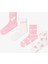 Çok Renkli Kız Çocuk Pink Rainbow Unicorn 4lü Soket Çorap 1