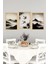 🌕 Dağlar, Kuşlar ve Ay Temalı Çerçeve Görünümlü 3’lü Dekoratif Tablo Seti 🌟 CRVS1108 13 x 17 5