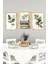 🌿 Bitki ve Kitap Temalı Çerçeve Görünümlü 3'lü Tablo Seti 🌿🌟 CRVS1095 13 x 17 5
