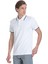 Beyaz Regular Fit Polo Yaka Pamuklu Rayon Tişört 3