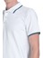 Beyaz Regular Fit Polo Yaka Pamuklu Rayon Tişört 4