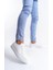 SLW166 Prestige Bağcıklı Cilt Kapitone Desenli Erkek Günlük Sneaker Ayakkabı Cbt - Beyaz 3