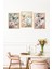🦋 Kelebek ve Çiçek Temalı Çerçeve Görünümlü 3'lü Tablo Seti🌟 CRVS1117 13 x 17 4