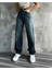 Aden Baggy Koyu Mavi Yıkamalı Toka Detaylı Bol Kesim Geniş Paça Rahat Jean Kot Salaş Kadın Pantolon Mevsimlik Salaş Günlük 6