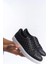 SLW166 Prestige Bağcıklı Cilt Kapitone Desenli Erkek Günlük Sneaker Ayakkabı Cbt - Siyah 4