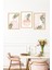 🌿 Pembe Tonlarda Bitkisel Modern 3’lü Tablo Seti – Çerçeve Görünümlü🌟 CRVS1124 13 x 17 5