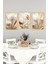 🌿 Altın Beyaz Zarafeti – 3'lü Çerçeve Görünümlü Çiçek Tablo Seti 🌟 CRVS1115 13 x 17 5
