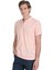 Pembe Regular Fit Apaş Yaka Pamuklu Tişört 1
