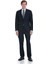 Lacivert Slim Fit Mono Yaka Keten Takım Elbise 1