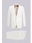 Keten Slim Fit Sivri Yaka Çizgili Keten Casual Takım Elbise 1
