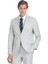 Gri Slim Fit Mono Yaka Keten Takım Elbise 2