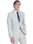 Gri Slim Fit Mono Yaka Keten Takım Elbise 4