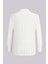 Beyaz Slim Fit Sivri Yaka Çizgili Keten Casual Takım Elbise 3
