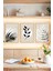 🌿 Siyah Beyaz Yaprak Desenli 3’lü Modern Minimal Tablo Seti🌟 CRVS1128 21 x 30 1