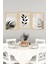 🌿 Siyah Beyaz Yaprak Desenli 3’lü Modern Minimal Tablo Seti🌟 CRVS1128 21 x 30 5