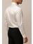 Slim Fit Uzun Kollu Kolay Ütü Teri Emen Nefes Alan Doku Kravatlık Dört Mevsim Beyaz Erkek Gömlek 3