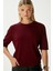 Viscose Doku Next Premium Selection Bordo Yarım Kol Triko Kazak 1