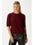 Viscose Doku Next Premium Selection Bordo Yarım Kol Triko Kazak 5