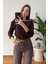 Marka Model Kayık Yaka Triko Bluz- Kahverengi 2