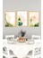 🌿 Modern Geometrik Bitkisel Desenli 3'lü Tablo Seti – Çerçeve Görünümlü 🌿🌟 CRVS1123 13 x 17 5