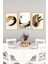 🌿 Doğal Tonlarda Soyut Fırça Efektli Çerçeve Görünümlü 3’lü Tablo Seti 🌟 CRVS1125 13 x 17 5