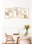 🖼️ Minimal Çizgisel Çiçek Desenli 3'lü Tablo Seti Bej Tonlu, Modern Çerçeve Görünümlü 🌟 CRVS1118 13 x 17 4