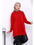 Bordo Ön Detaylı Soğuk İplik Triko Tunik 1