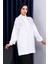 Ekru Yaka Fermuarlı Püsküllü Tunik 3