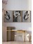 🖼️ Siyah Gri Altın Detaylı Tüy ve Çiçek Temalı 3'lü Ahşap Çerçeveli Mdf Tablo Seti🌿 CRV1143 23 x 32 2